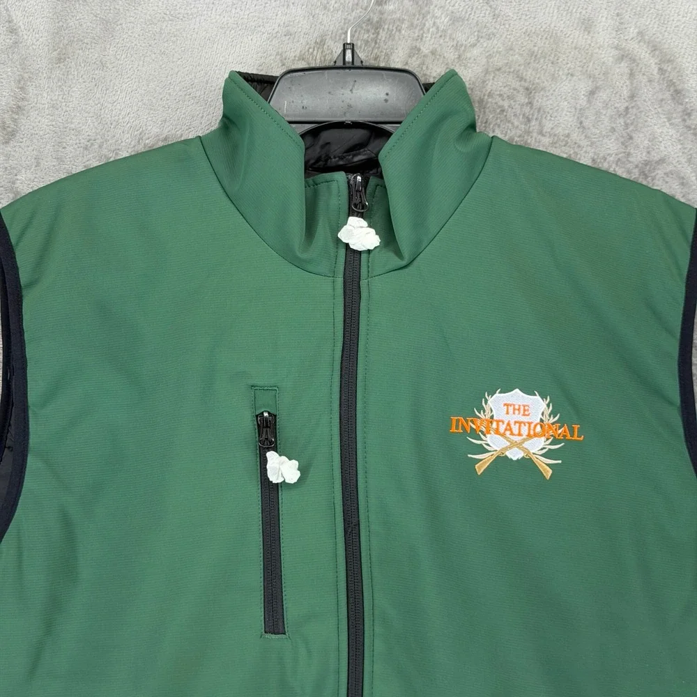Clique Mens Green The Invitational Embroidered‎ Softshell Full Zip Vest Large L